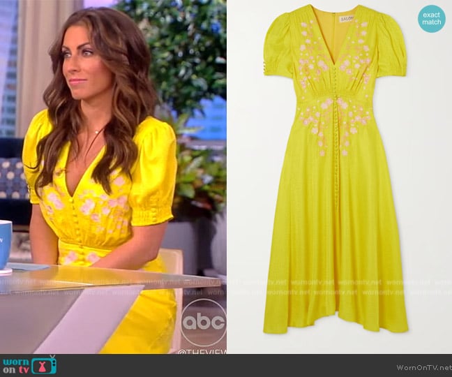 Saloni Lea Embroidered Silk Dress worn by Alyssa Farah Griffin on The View