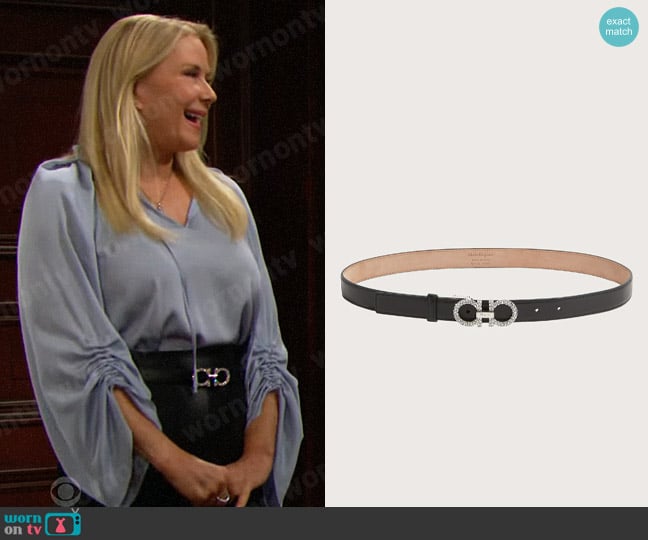 Salvatore Ferragamo Adjustable Gancini belt worn by Brooke Logan (Katherine Kelly Lang) on The Bold and the Beautiful