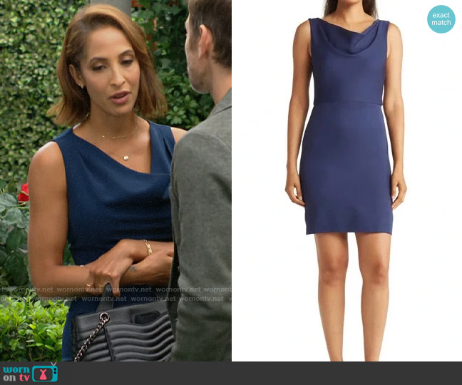 Sam Edelman Cowl Neck Sheath worn by Lily Winters (Christel Khalil) on The Young and the Restless