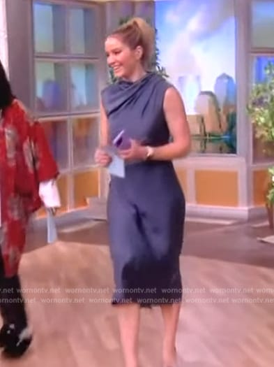 Sara’s teal satin dress on The View