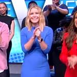 Sara’s blue ruffle hem dress on The View