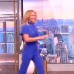 Sara’s blue cowl neck jumpsuit on The View