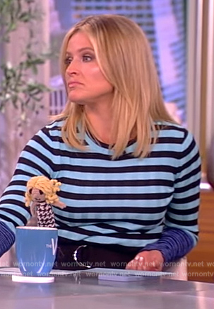 WornOnTV: Sara’s blue stripe sweater on The View | Sara Haines ...