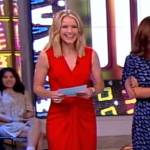 Sara’s red drape front dress on The View