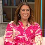 Sarah Gelman’s pink floral shirtdress on CBS Mornings