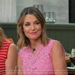 Savannah’s pink floral lace dress on Today