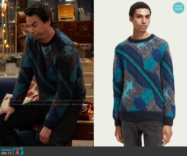 Scotch & Soda Panelled Jacquard Sweater worn by Spencer Shay (Jerry Trainor) on iCarly