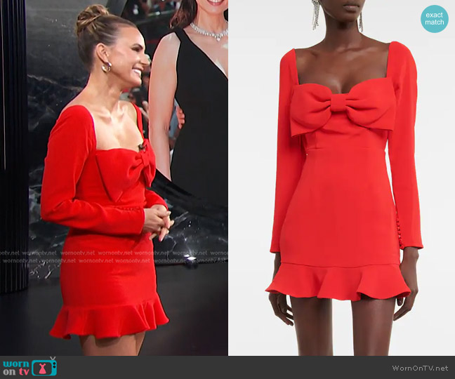 Self Portrait Bow-Detail Long-Sleeve Dress worn by Keltie Knight on E! News