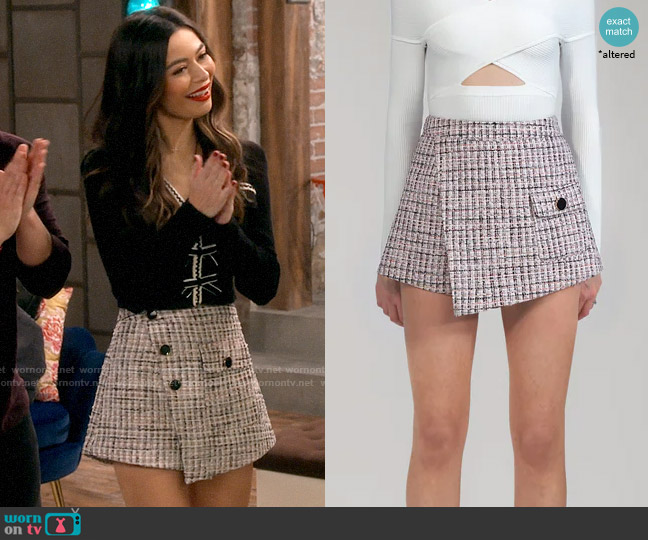 Self Portrait Tailored Boucle Skort worn by Carly Shay (Miranda Cosgrove) on iCarly