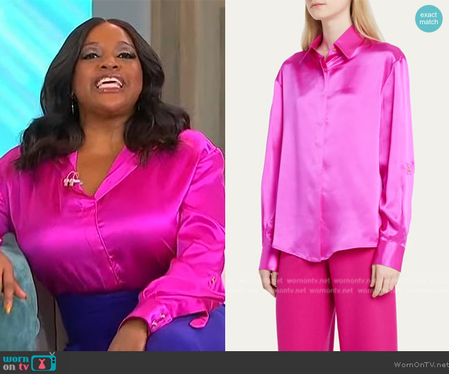 WornOnTV: Sherri’s pink satin blouse and pants on Sherri | Sherri ...