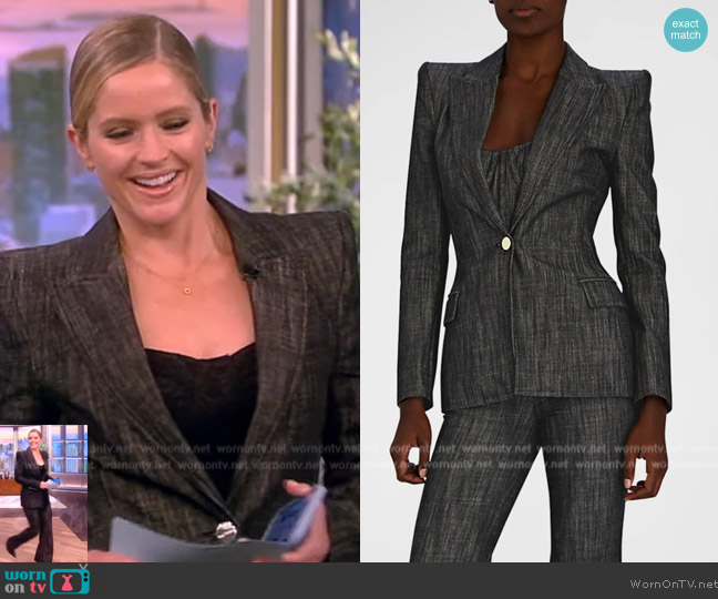 WornOnTV: Sara’s black padded shoulder blazer on The View | Sara Haines ...