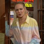 Sharon’s pastel tie dye button down top on The Young and the Restless