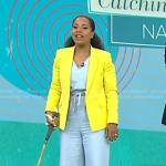 Sheinelle’s chambray jumpsuit and yellow blazer on Today