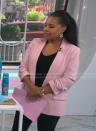 WornOnTV: Sheinelle’s pink ruched sleeve blazer on Today | Sheinelle ...