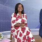 Sheinelle’s white and red floral print dress on Today