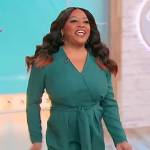 Sherry’s green belted wrap jumpsuit on Sherri