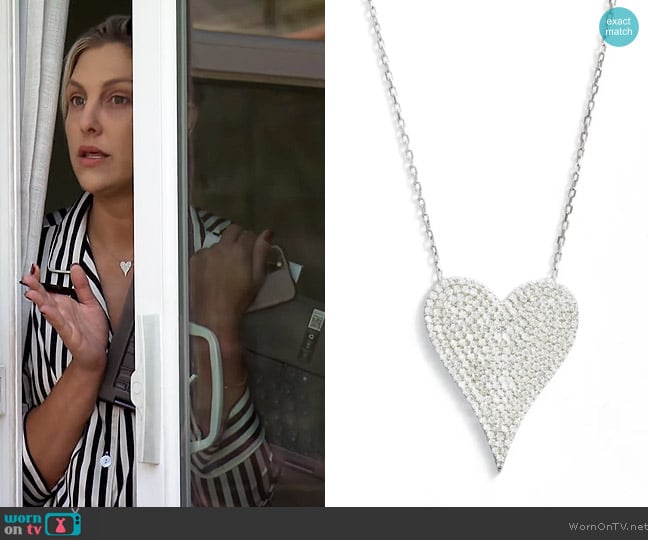 Shymi Pavé Heart Pendant Necklace worn by Gina Kirschenheiter on The Real Housewives of Orange County