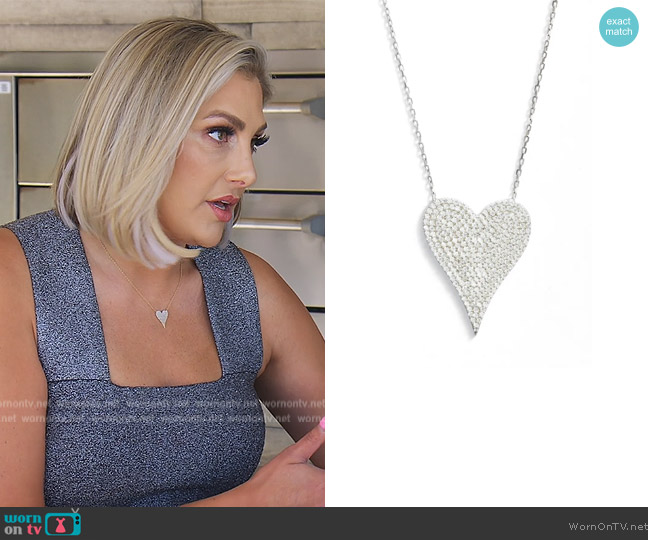 Shymi Pavé Heart Pendant Necklace worn by Gina Kirschenheiter on The Real Housewives of Orange County