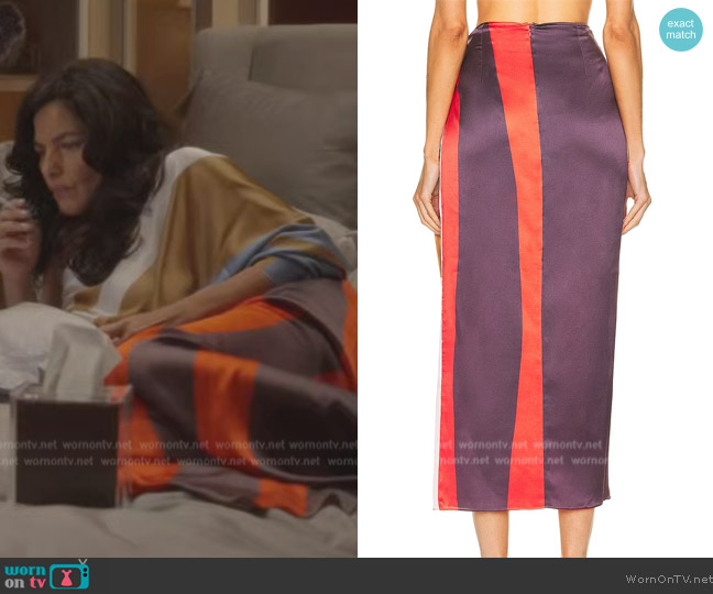 Silvia Tcherassi Bonnan Skirt worn by Seema Patel (Sarita Choudhury) on And Just Like That