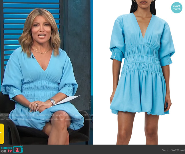 WornOnTV: Kit’s blue smocked waist mini dress on Access Hollywood | Kit ...