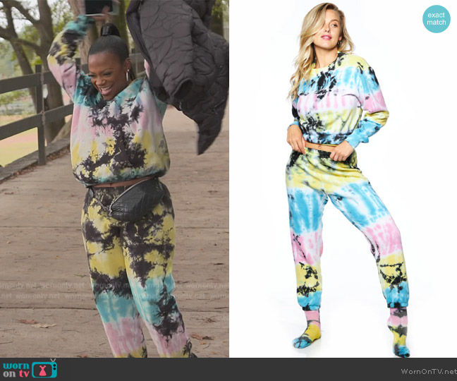 WornOnTV: Rainbow's grey tie dye hoodie and sweatpants on Black