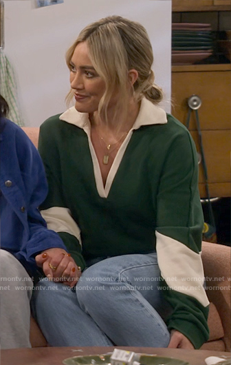 Sophie’s green collared pullover on How I Met Your Father