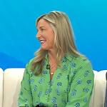 Stacy Chapin’s green floral button down shirt on Today