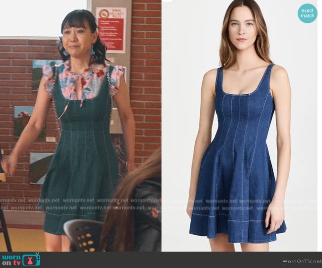 Staud Wells Dress worn by Eleanor Wong (Ramona Young) on Never Have I Ever