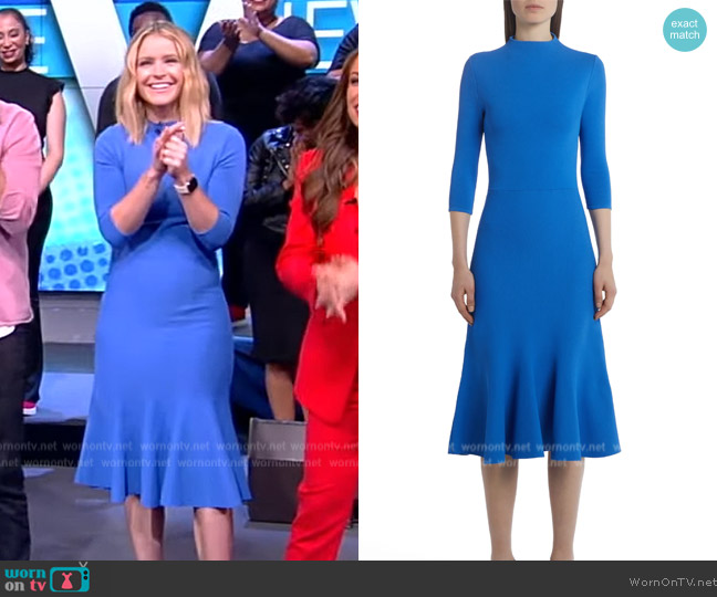 Stella McCartney Flared Compact Knit Sweater Dress worn by Sara Haines on The View