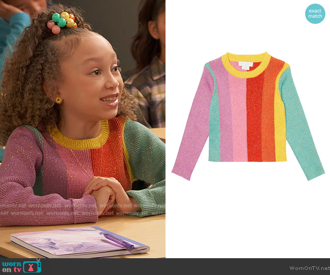 Stella McCartney Kids Striped cotton-blend sweater worn by Alice Baxter (Mykal-Michelle Harris) on Ravens Home