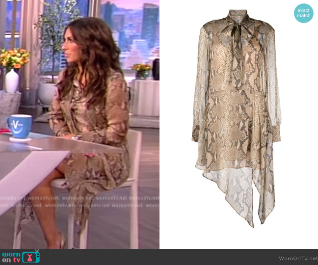 Stella McCartney Python-Print Silk Shirtdress worn by Alyssa Farah Griffin on The View