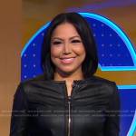 Stephanie’s black perforated leather jacket on Good Morning America