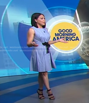 Stephanie's blue tie waist dress on Good Morning America