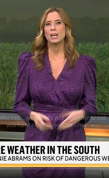 Stephanie Abrams's purple leopard dress on CBS Mornings