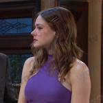 Stephanie’s purple bandage sleeveless mini dress on Days of our Lives