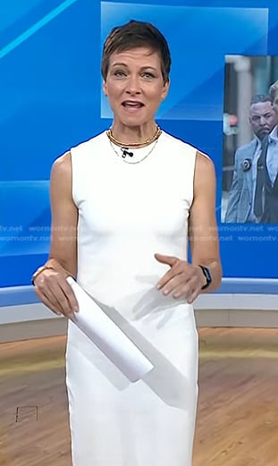 Stephanie's white sleeveless sheath dress on Today