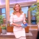 Sara’s white stripe v-neck dress on The View