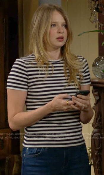 Summer's striped top on The Young and the Restless