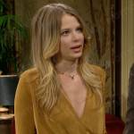 Summer’s yellow cross front top on The Young and the Restless