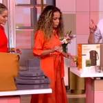 Sunny’s orange belted dress on The View