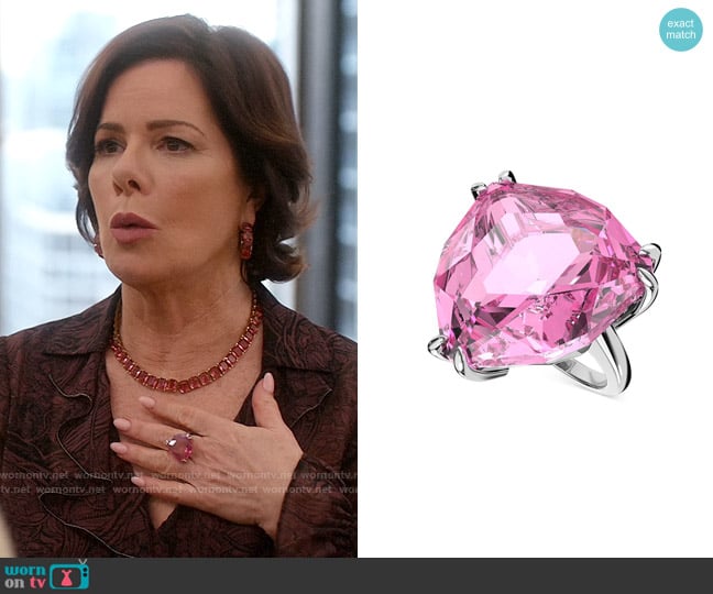 Swarovski Millenia Cocktail Ring worn by Margaret Wright (Marcia Gay Harden) on So Help Me Todd