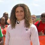 Sydney McLaughlin-Levrone’s pink quarter-zip logo top on Today