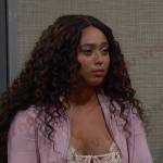 Talia’s white floral cropped top on Days of our Lives