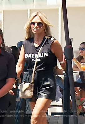 Tamra's black Balmain top on The Real Housewives of Orange County
