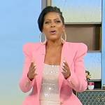 Tamron’s pink puff sleeve blazer on Tamron Hall Show