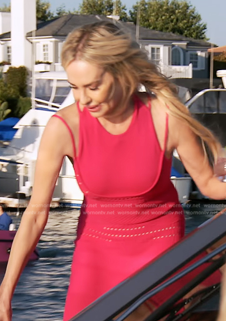 Taylor Armstrong's pink pointelle knit dress on The Real Housewives of Orange County