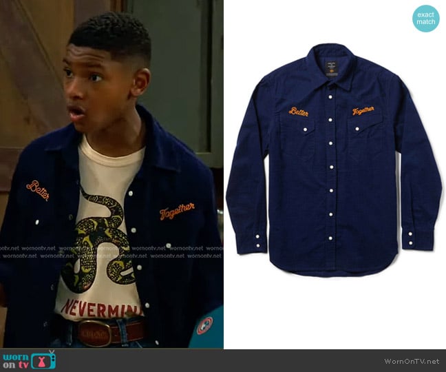 Taylor Stitch The Western Shirt in Better Together worn by Bill (Alfred Lewis) on Bunkd