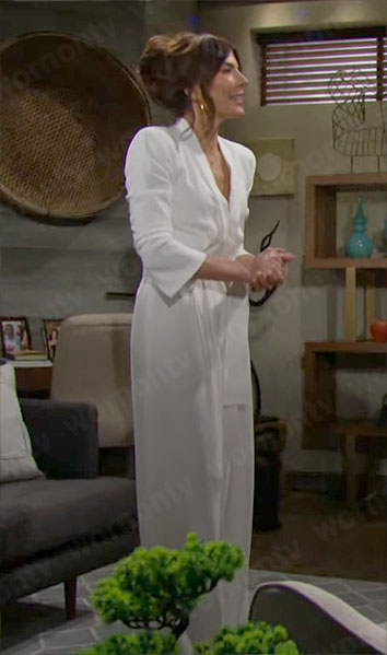 Taylor's white jumpsuit on The Bold and the Beautiful