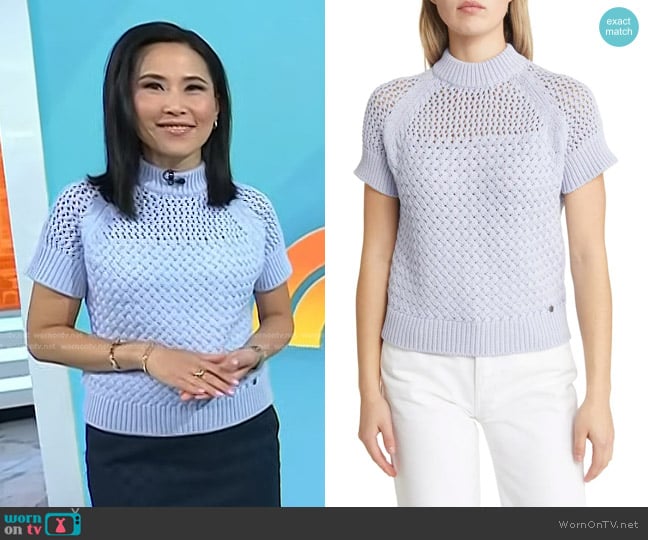 Ted Baker Stena Basket Stitch Cotton Blend Sweater worn by Vicky Nguyen on Today