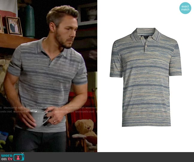 Ted Baker Mauda Ombré Polo Shirt worn by Liam Spencer (Scott Clifton) on The Bold and the Beautiful